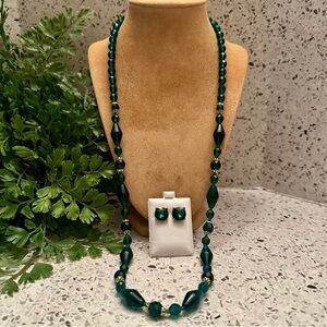 Emerald green necklace set